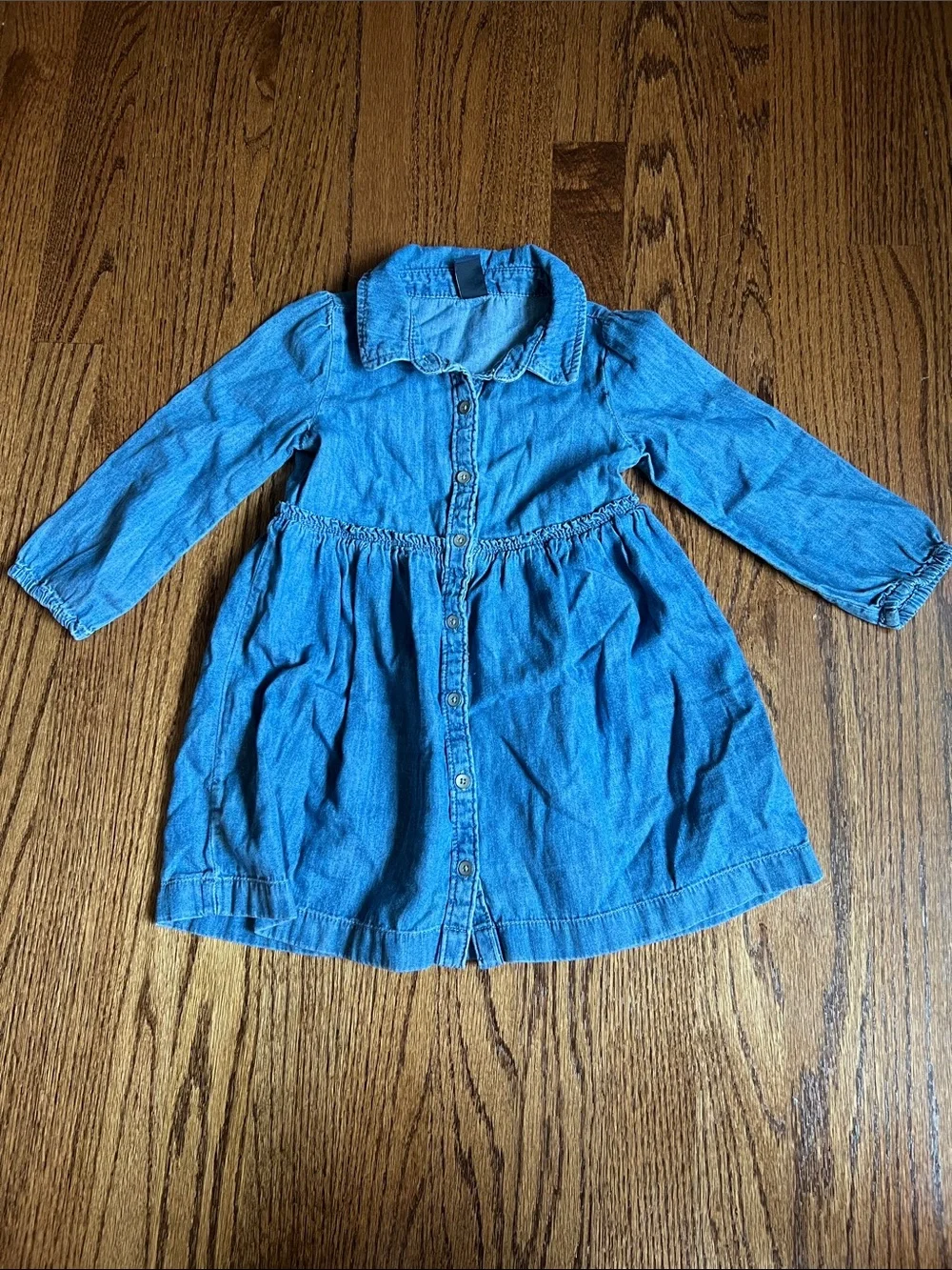 GAP Girls Blue Denim Button-Front Dress Jacket
